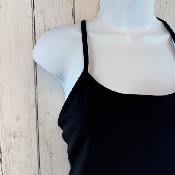 Lululemon Black Power Y Tank Luon Coolmax Built-in Bra Medium Support Size 8 - Picture 3 of 13